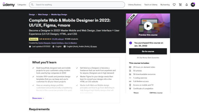 Complete Web & Mobile Designer in 2022 UIUX, Figma, +more