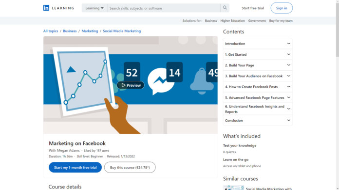 Marketing on Facebook (LinkedIn Learning)