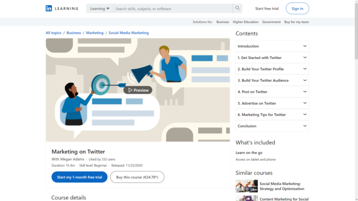 Marketing on Twitter (LinkedIn Learning)