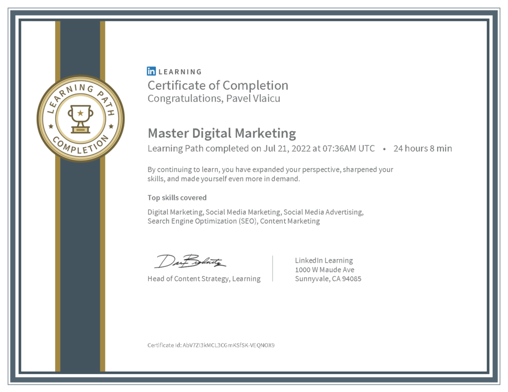 Master Digital Marketing Certificate (LinkedIn Learning)