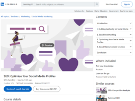 SEO Optimize Your Social Media Profiles (LinkedIn Learning)