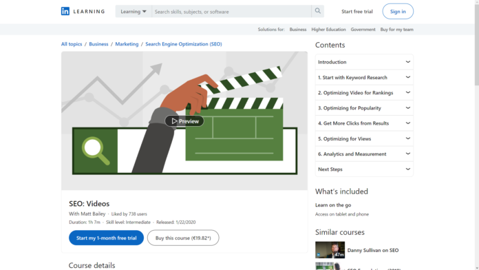 SEO Videos (LinkedIn Learning)