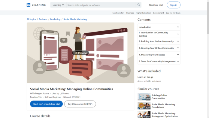 Social Media Marketing Managing Online Communities (LinkedIn Learning)