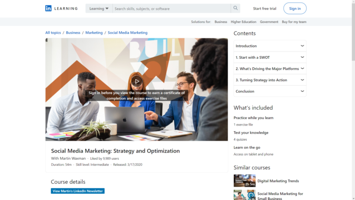 Social Media Marketing Strategy and Optimization (LinkedIn Learning)