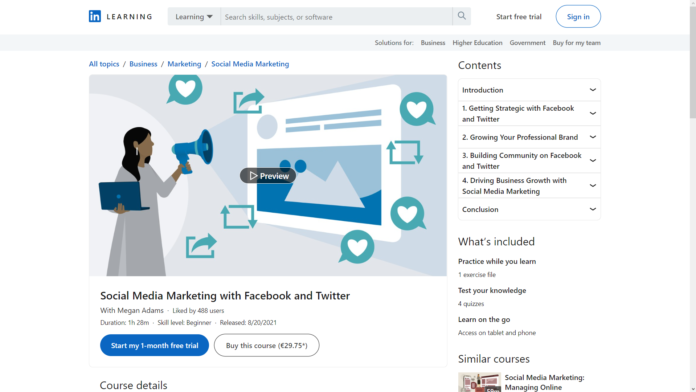 Social Media Marketing with Facebook and Twitter (LinkedIn Learning)