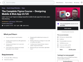 The Complete Figma Course – Designing Mobile & Web App UIUX (Udemy)