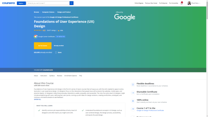 Foundations of User Experience (UX) Design