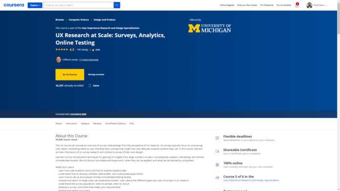 UX Research at Scale Surveys, Analytics, Online Testing