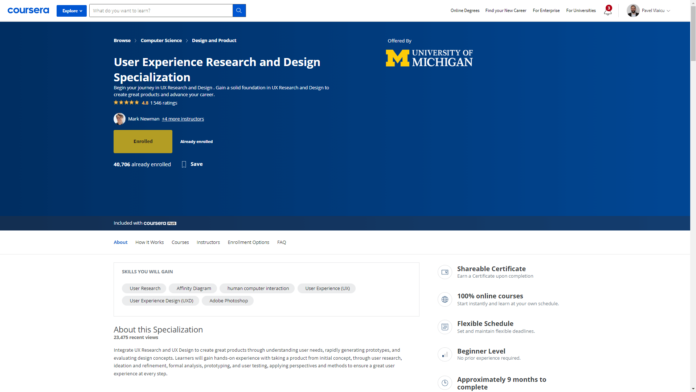 User Experience Research and Design