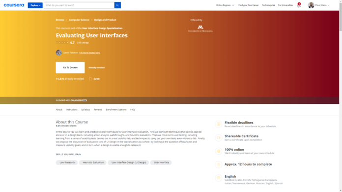 Evaluating User Interfaces