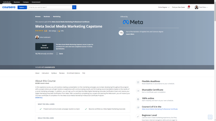 Meta Social Media Marketing Capstone